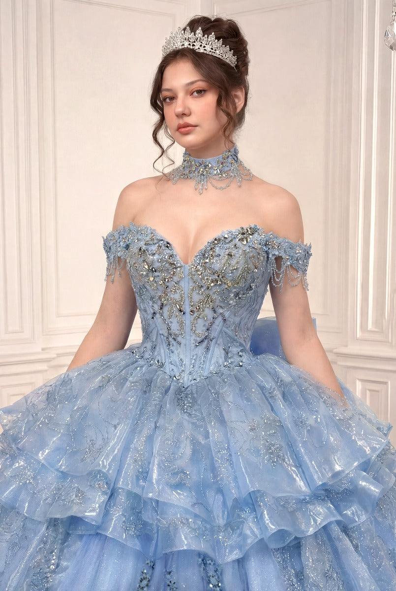 Elegant Embellished Formal Long Special Occasion Gown Detailed CD15742