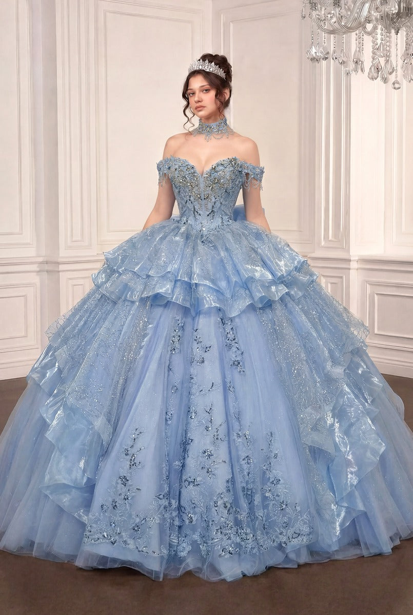 Elegant Embellished Formal Long Special Occasion Gown Detailed CD15742