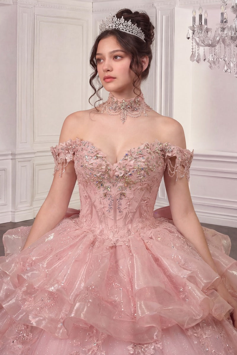 Elegant Embellished Formal Long Special Occasion Gown Detailed CD15742